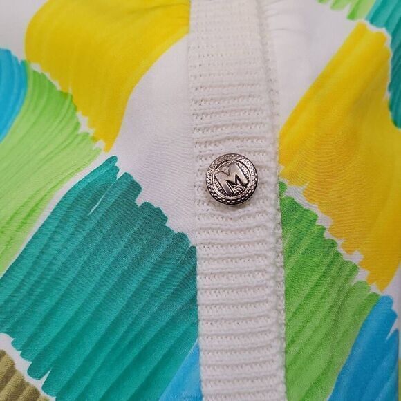 Bob Mackie Wearable Art Cardigan Jacket Small Multi Color Cable Knit Silk Unique - Picture 6 of 9